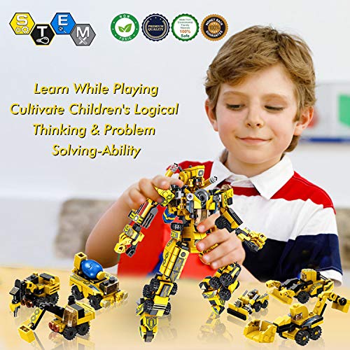 SYOSIN construcción Robot Juguete ingeniería Building Blocks 25-en-1 573 Piezas Conjunto Creativo, vehículos de construcción Juguetes Regalos para 5 6 7 8 9 10 años niños y niñas