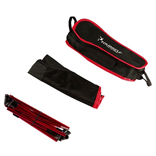 Syourself Silla de Camping Plegable portátil, Ligera, compacta, cómoda, Transpirable, para Playa, para Senderismo, Picnic, Actividades al Aire Libre y Deportes con Bolsa de Transporte, Aguamarina,Red