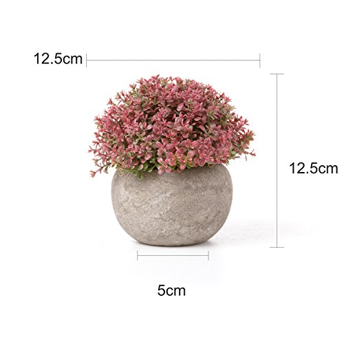 T4U Plantas Artificiales Plásticas Flor Decorativa en Maceta Colorful para Oficina en Casa Paquete de 3