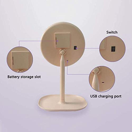 Tabla de maquillaje Espejo de baño con luces LED inteligente LED de la inducción del cuerpo del espejo de iluminación con los granos de la lámpara 30 LED 360 ° de rotación del espejo cosmético encimer