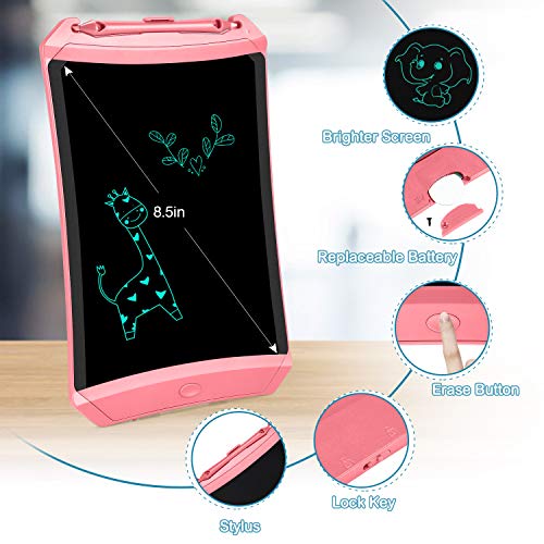 Tablero de Escritura LCD TEKFUN, Tablero de Graffiti, Tablero de Escritura de 8.5 Pulgadas con Bloqueo de Pantalla borrable y función Reutilizable,Cuaderno Escolar y de Oficina, Regalo para niños