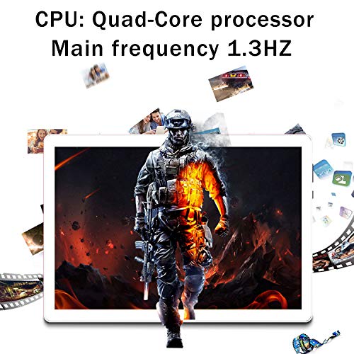 Tablet 10 Pulgadas 4G/WiFi Android 9.0 Pie Ultrar-Rápido Tablets 4GB RAM + 64GB ROM/256GB Escalable | Laptop Convertible de Oficina | Dual SIM - 8000mA Bluetooth GPS Type-C (5+8.0MP Cámara) (Rosado)