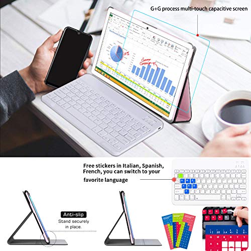 Tablet 10 Pulgadas 4G/WiFi Android 9.0 Pie Ultrar-Rápido Tablets 4GB RAM + 64GB ROM/256GB Escalable | Laptop Convertible de Oficina | Dual SIM - 8000mA Bluetooth GPS Type-C (5+8.0MP Cámara) (Rosado)