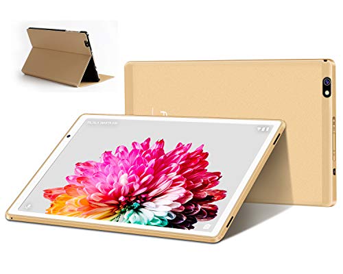 Tablet 10 Pulgadas FACETEL Q3 Android 9.0 4GB de RAM y 64 GB de ROM,5MP+8MP Cámara Tablet PC Batería de 8000mAh,Certificación Google gsm | WiFi | GPS | OTG | FM | Bluetooth-Oro