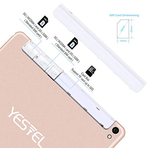 Tablet 10 Pulgadas YESTEL X2, 3GB+32GB, Android 8.1，4G WiFi/Dobles SIM, Tableta (con Funda Protectora, con Tastiera, con Mouse y Teclado) 4 Core, 8000mAh, 1280X800 HD IPS, FM, Type-C, Dorado