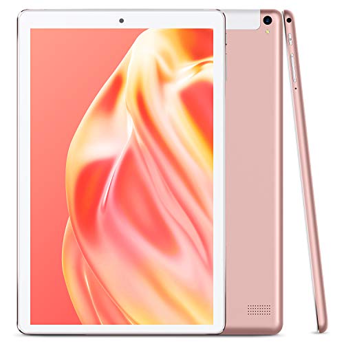 Tablet 10.1 Pulgadas 4G Android 9.0 Quad Core DUODUOGO P8 Tablet 4GB RAM 64GB ROM/128GB Escalables 8000mAh Doble SIM Doble Cámara Tablet PC Google GMS Netfilx WiFi GPS OTG (Estándar, Rosado)