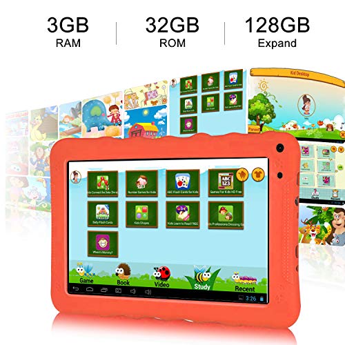 Tablet para Niños con WiFi 9 Pulgadas Android 9.0 Quad Core 3GB RAM 32GB ROM/128GB Certificación Google GMS Tableta Infantil y Juegos Educativos , Control Parental