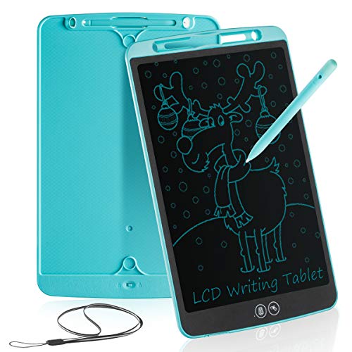 Tableta de Escritura LCD 12 Inch Aprendizaje Escribir Borrado Parcial Almohadilla de Dibujo Doodle Inteligente para Oficina Escuela o en Casa Tableta de Gráfica Portátil para Niños y Adultos (Azul)