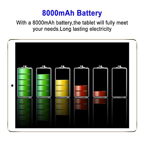 Tablets P9 10.1 Pulgadas Full HD, Android 9.0 WiFi/4G/OTG, 4GB RAM + 64GB ROM, Quad-Core 8MP Cámara Tablet PC 8000mAh Batería Moviles Buenos o Tablets Puede Llamar Apoyo Dual SIM (Gold)