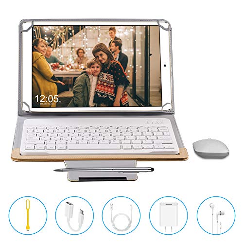 Tablets P9 10.1 Pulgadas Full HD, Android 9.0 WiFi/4G/OTG, 4GB RAM + 64GB ROM, Quad-Core 8MP Cámara Tablet PC 8000mAh Batería Moviles Buenos o Tablets Puede Llamar Apoyo Dual SIM (Gold)