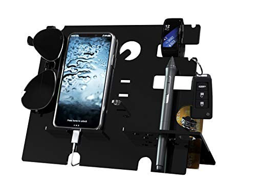 Tabula. Vaciabolsillos Moderno Negro. Decoracion Entrada casa. Organizador Mesa Oficina. Regalo para Navidad, cumpleaños, día del Padre, Aniversario, graduación.