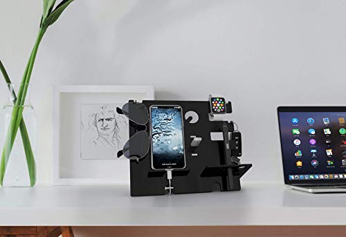 Tabula. Vaciabolsillos Moderno Negro. Decoracion Entrada casa. Organizador Mesa Oficina. Regalo para Navidad, cumpleaños, día del Padre, Aniversario, graduación.