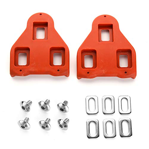 TAIPPAN Bicicleta Autoblocante Pedal de Cala Placa de Bloqueo de Bicicleta de Carretera de 9 Grados para Look Delta Pedal Accesorios de Tacos de Ciclismo de Nylon Rojo
