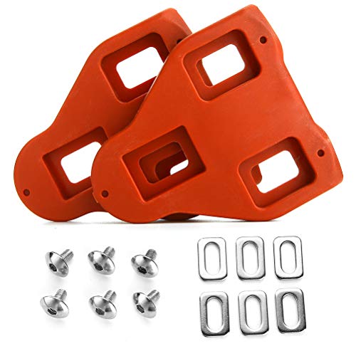 TAIPPAN Bicicleta Autoblocante Pedal de Cala Placa de Bloqueo de Bicicleta de Carretera de 9 Grados para Look Delta Pedal Accesorios de Tacos de Ciclismo de Nylon Rojo