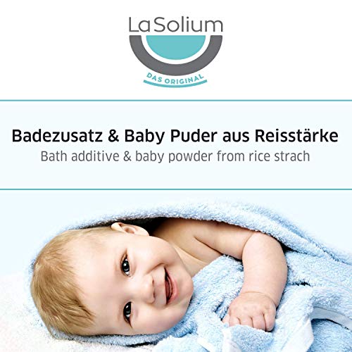 Talco de bebés y aditivo de baño para recién nacidos bebés y niños con almidón de arroz - 100% polvo de arroz orgánico - cosméticos naturales sin talco. Dermatológicamente probado