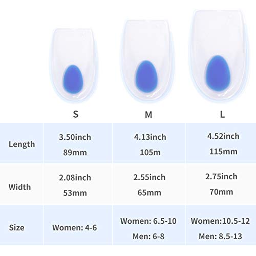Talón tazas gel talón cojín zapato insertar almohadilla-aliviar el dolor de fascitis plantar, espolón óseo del talón y la tendinitis de Aquiles para hombres y mujeres