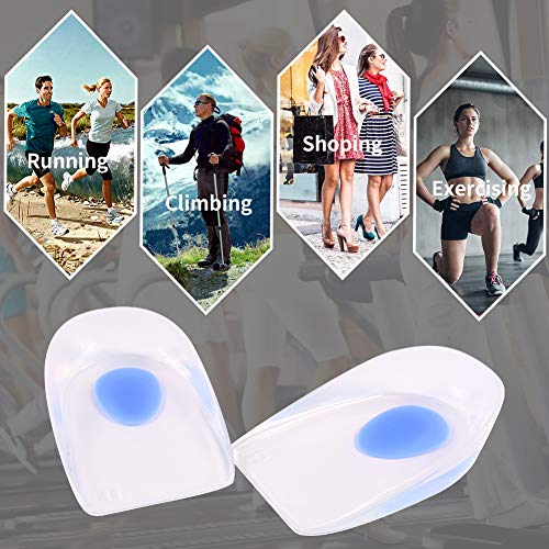 Talón tazas gel talón cojín zapato insertar almohadilla-aliviar el dolor de fascitis plantar, espolón óseo del talón y la tendinitis de Aquiles para hombres y mujeres