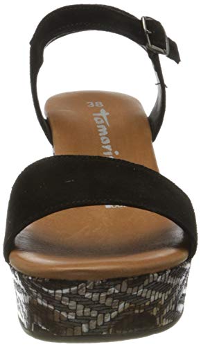 Tamaris 1-1-28013-24, Sandalia con Pulsera para Mujer, Negro (Black/Ethno 025), 38 EU