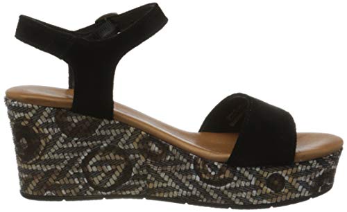 Tamaris 1-1-28013-24, Sandalia con Pulsera para Mujer, Negro (Black/Ethno 025), 38 EU