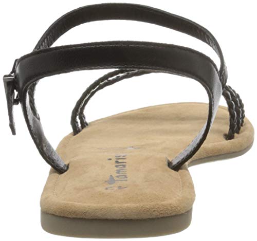 Tamaris 1-1-28113-24, Sandalia con Pulsera para Mujer, Black Wooven 057, 39 EU