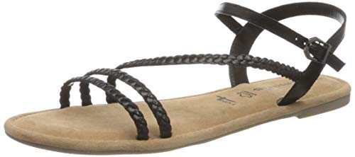 Tamaris 1-1-28113-24, Sandalia con Pulsera para Mujer, Black Wooven 057, 39 EU