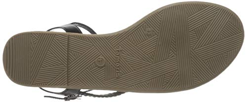 Tamaris 1-1-28113-24, Sandalia con Pulsera para Mujer, Black Wooven 057, 39 EU