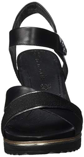 Tamaris 1-1-28350-24, Sandalia con Pulsera para Mujer, Piel Negra 003, 38 EU