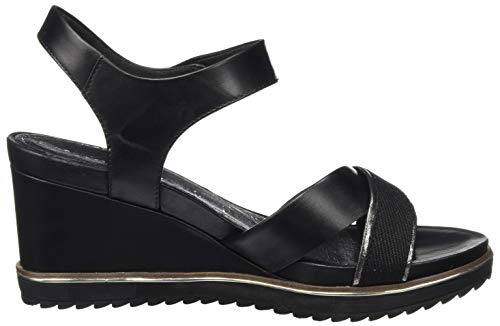 Tamaris 1-1-28350-24, Sandalia con Pulsera para Mujer, Piel Negra 003, 38 EU