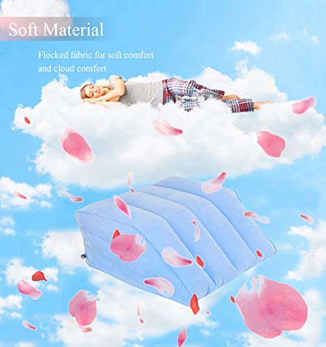 Tang M.Dynasty Cojín Inflable para La Pierna, Almohadilla de Pie Inflable PortáTil, Almohadilla de Pie FáCil de Inflar y Desinflar, Superficie de Flocado, Adecuada para Mujeres Embarazadas, Atletas