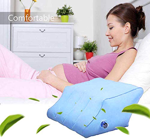 Tang M.Dynasty Cojín Inflable para La Pierna, Almohadilla de Pie Inflable PortáTil, Almohadilla de Pie FáCil de Inflar y Desinflar, Superficie de Flocado, Adecuada para Mujeres Embarazadas, Atletas