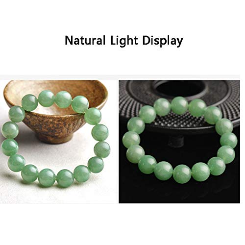 Tanglin Brazalete de Jade - Naturales Brazalete de Jade - Masculino y Femenino par de Pulseras - Esmeralda círculo Verde - Regalo del día de San Valentín cumpleaños (Size : C-10mm)