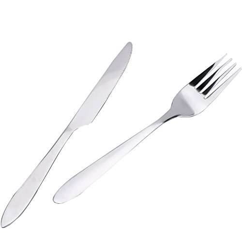 TankerStreet Cubertería de Camping Cubertería Acero Inoxidable de 4 Piezas [Cuchillo, Tenedor, Cuchara, Cucharilla] con Neopreno Bolsa Ideal para Viajes y Camping - Negro