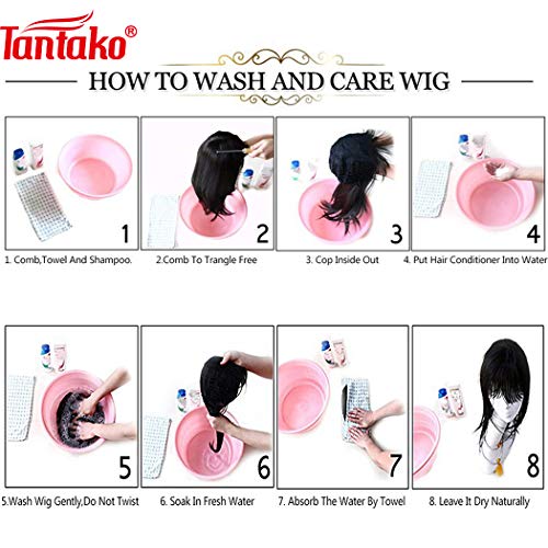 TANTAKO® Peluca Ombre Azul - Pelucas Ombre Azul Raíces Oscuras para mujer de Aspecto Natural Máquina Sintética Hecha Cosplay Pelucas llenas