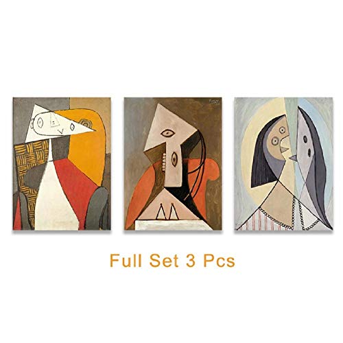 Tanyang Impresión en Lienzo Pintura Arte Picasso Estilo Abstracto Carteles e Impresiones Decoración clásica del hogar Cuadros de Pared para Sala de Estar 50 * 70 cm * 3