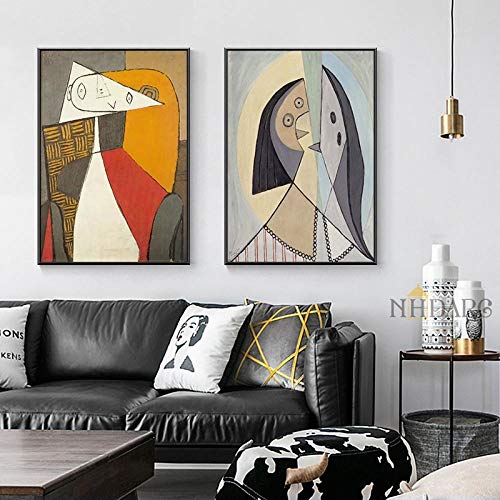 Tanyang Impresión en Lienzo Pintura Arte Picasso Estilo Abstracto Carteles e Impresiones Decoración clásica del hogar Cuadros de Pared para Sala de Estar 50 * 70 cm * 3