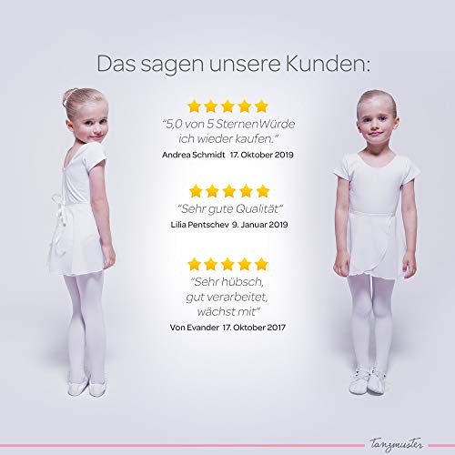 tanzmuster Falda de Ballet Cruzada de Gasa 'Emma' para niñas en Blanco, 140/146 (11-12 años)