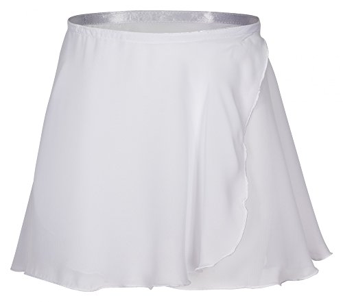tanzmuster Falda de Ballet Cruzada de Gasa 'Emma' para niñas en Blanco, 140/146 (11-12 años)