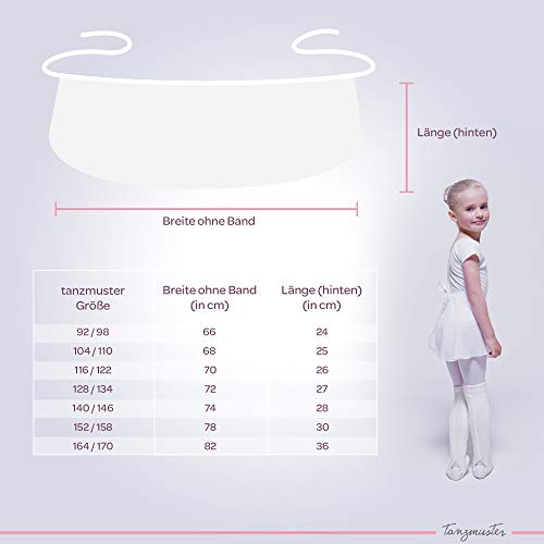 tanzmuster Falda de Ballet Cruzada de Gasa 'Emma' para niñas en Blanco, 140/146 (11-12 años)