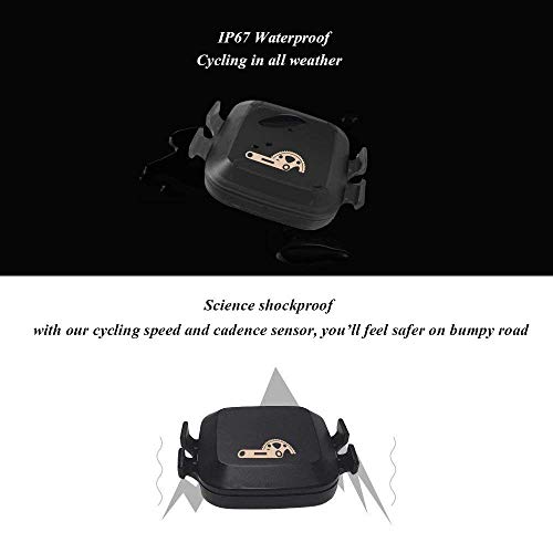 TAOPE Sensor de Cadencia Inalámbrico Bluetooth & ANT+ con doble modo de velocidad y sensor de cadencia