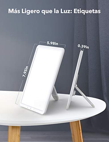 TaoTronics Lámpara de Luz Diurna, 10000 Lux Lámpara Para Terapia De Luz Sin Rayos UV Con Brillo Ajustables,Temporizador, Control Táctil Y Soporte Giratorio De