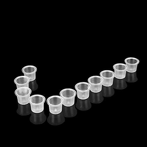 Tapas de tinta para tatuajes pequeñas - SOTICA 300PCS 9MM Tazas de tinta de plástico para tatuajes Tapas Tapas de tinta de pigmento desechables para tinta de tatuaje Suministros de tatuaje (9mm)