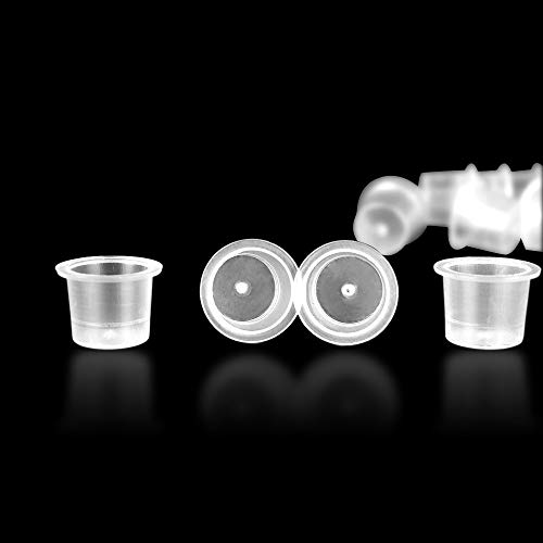 Tapas de tinta para tatuajes pequeñas - SOTICA 300PCS 9MM Tazas de tinta de plástico para tatuajes Tapas Tapas de tinta de pigmento desechables para tinta de tatuaje Suministros de tatuaje (9mm)