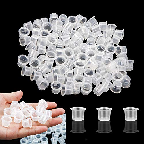 Tapas de tinta para tatuajes pequeñas - SOTICA 300PCS 9MM Tazas de tinta de plástico para tatuajes Tapas Tapas de tinta de pigmento desechables para tinta de tatuaje Suministros de tatuaje (9mm)