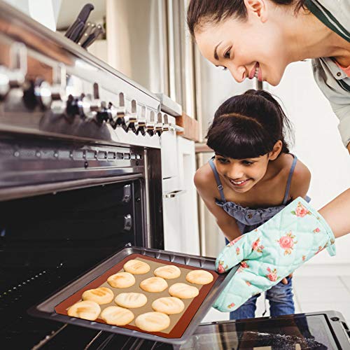 Tapete de Silicona para Hornear Bandejas de Cocina Reutilizables Antiadherentes Antideslizantes Lavable Sin BPA Silicona Estera para Macarrón Pastelería Galleta Pan Hacer 3 Pieza Rojo