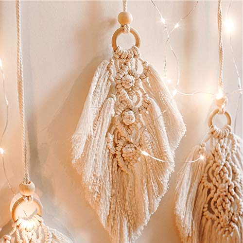 Tapiz de Pared Tejido, Tapiz Macrame Bohemio étnico Decoración Boho Hoja Hecho a Mano Decoraciones de Apartamentos Decoración de Dormitorio de Sala de Estar