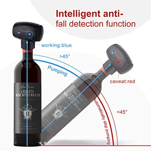 Tapones de Vino, Tapón Automático Eléctrico al Vacío en Tiempo Real, La Bomba de Vacío de Vino Reutilizable Tapón de Vino Mantener Fresco, Mejor Accesorio de Regalo para Los Amantes del Vino