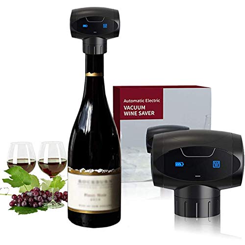 Tapones de Vino, Tapón Automático Eléctrico al Vacío en Tiempo Real, La Bomba de Vacío de Vino Reutilizable Tapón de Vino Mantener Fresco, Mejor Accesorio de Regalo para Los Amantes del Vino