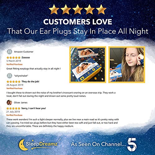 Tapones oidos dormir SleepDreamz® – 20 pares de tapones oidos espuma que bloquean los ruidos – Protección contra los ronquidos y otros ruidos molestos gracias a estos tapones oidos ruido