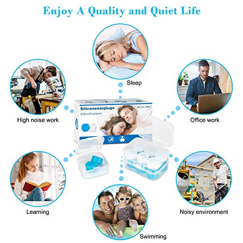 Tapones para los Oídos de Silicona，Tapones para los Oídos para Dormir (7 Pares) Suprime los Ronquidos y los Ruidos los Tapones Impermeables para Dormir, Trabajar, Aprender, Relajarse y Nadar