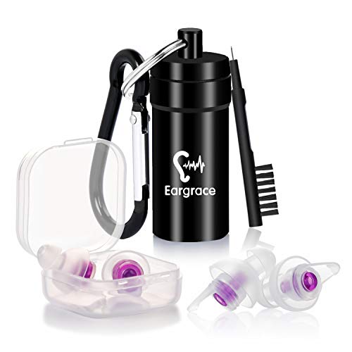 Tapones para los oídos para dormir, Eargrace 31dB 2 pares de tapones reutilizables de silicona reutilizables hechos de silicona, ultra suave, para orejas pequeñas, protección para dormir, roncar y oir